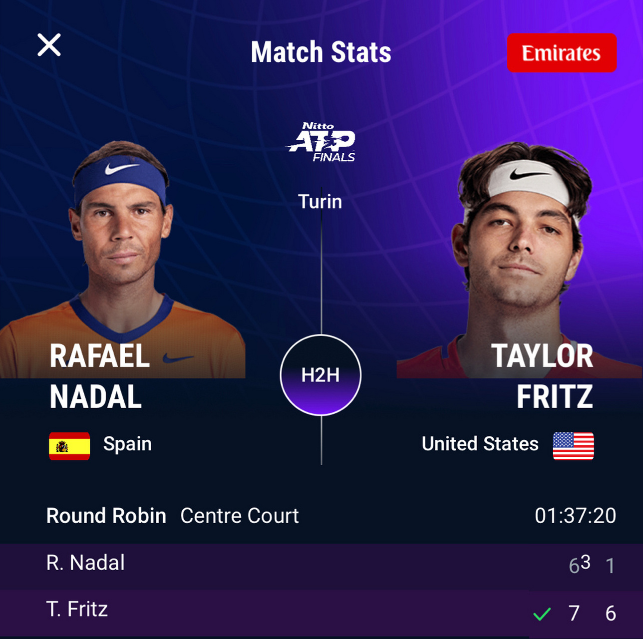 美网翻盘ATP总决赛,纳达尔统治全场 美网翻盘ATP总决赛,纳达尔统治全场